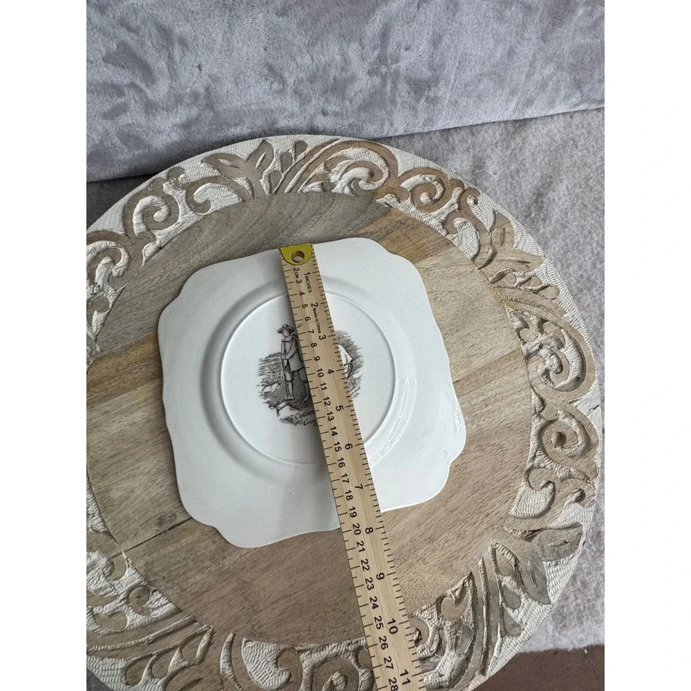 Crown Ducal Colonial Times Plate‎ First President Gave Thanks Brown Transferware